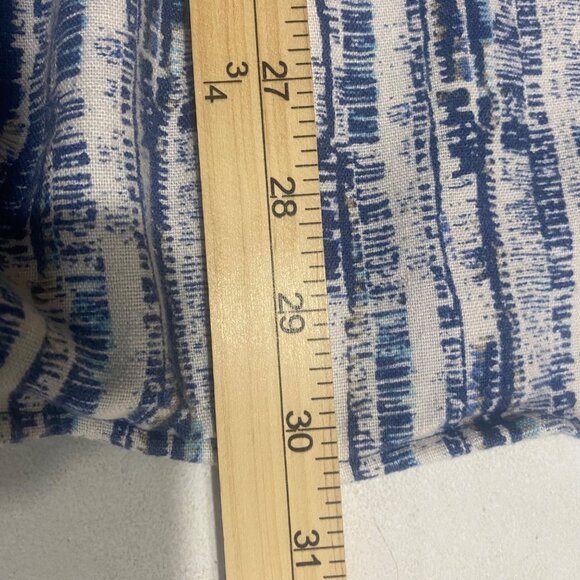 Trust Linen Blend Button-Up Shirt Mens XL Blue Striped Short Sleeve Lightweight‎ - Picture 9 of 10